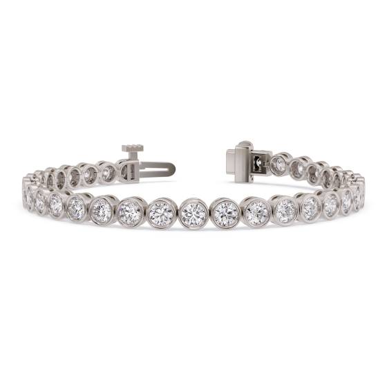 Modern Round Diamond Bezel Set Tennis Bracelet