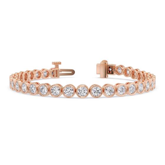 Modern Round Diamond Bezel Set Tennis Bracelet