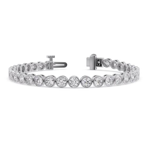 Modern Round Diamond Bezel Set Tennis Bracelet