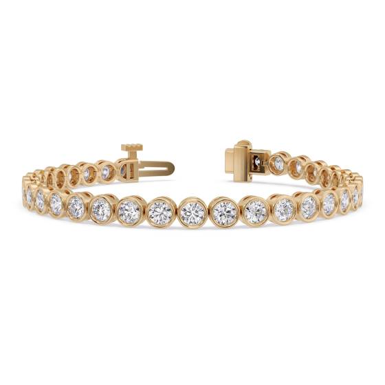 Modern Round Diamond Bezel Set Tennis Bracelet