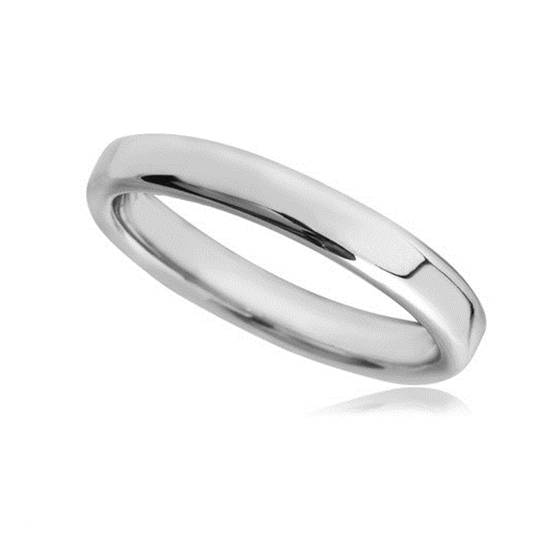 DHBRF25 Slight Court with Flat Edge Wedding Ring - Light weight, 2.5mm width