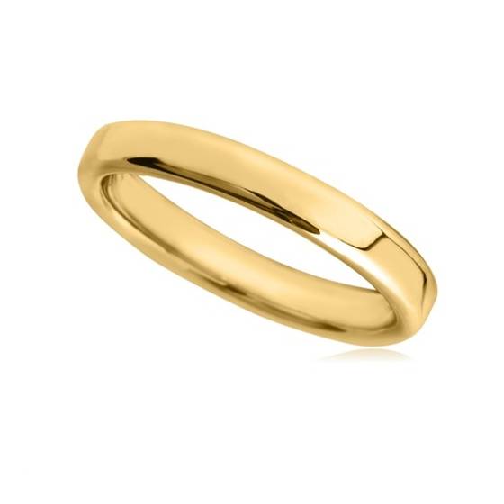 DHBRF25 Slight Court with Flat Edge Wedding Ring - Light weight, 2.5mm width