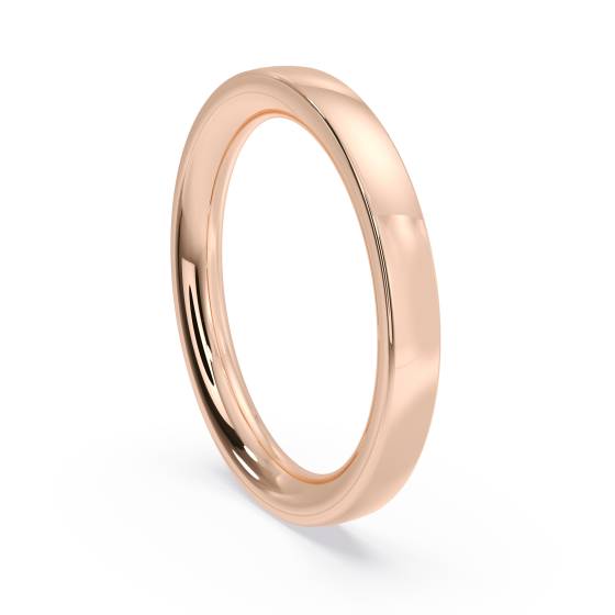 DHBRF25H Flat Court Wedding Ring - Heavy weight, 2.5mm width