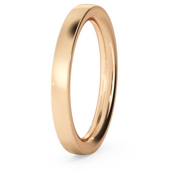 DHBRF25H Flat Court Wedding Ring - Heavy weight, 2.5mm width