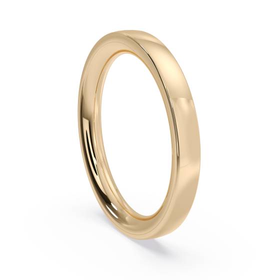 DHBRF25H Flat Court Wedding Ring - Heavy weight, 2.5mm width