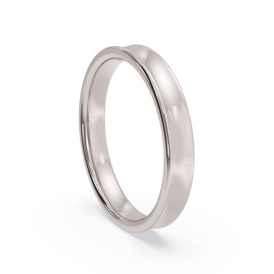 DHBRF3 Slight Court with Flat Edge Wedding Ring - Light weight, 3mm width