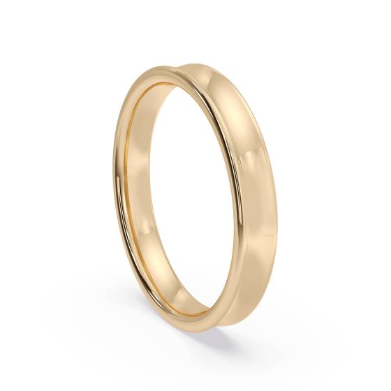DHBRF3 Slight Court with Flat Edge Wedding Ring - Light weight, 3mm width