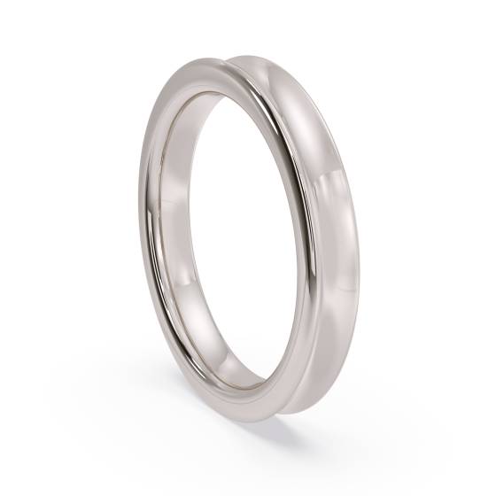 DHBRF3H Slight Court with Flat Edge Wedding Ring - 3mm width, 2.3mm depth