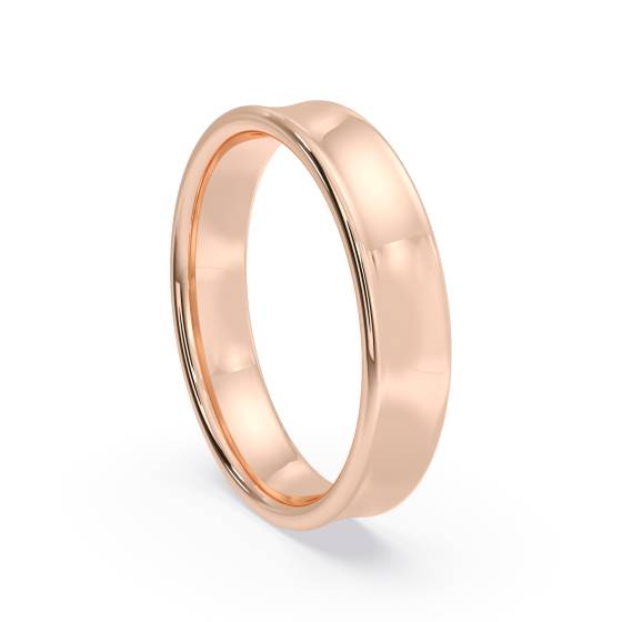 DHBRF4 Slight Court with Flat Edge Wedding Ring - Light weight, 4mm width