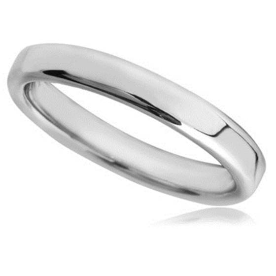 DHBRF4 Slight Court with Flat Edge Wedding Ring - Light weight, 4mm width