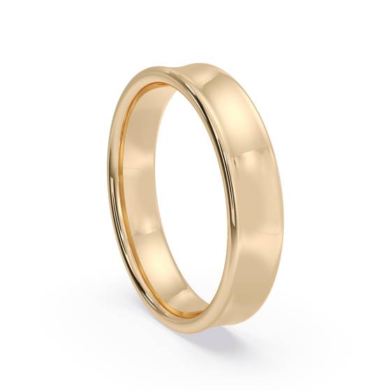 DHBRF4 Slight Court with Flat Edge Wedding Ring - Light weight, 4mm width
