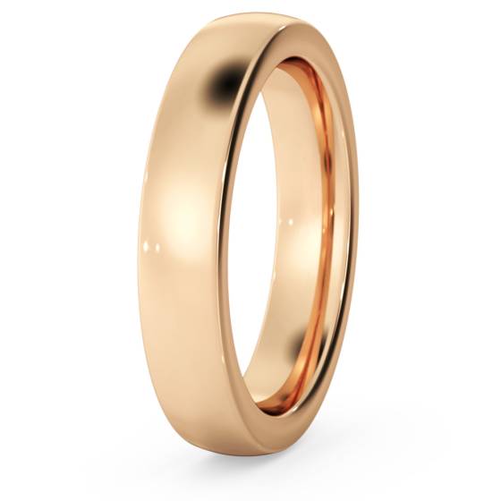 DHBRF4H Slight Court with Flat Edge Wedding Ring - 4mm width, 2.3mm depth