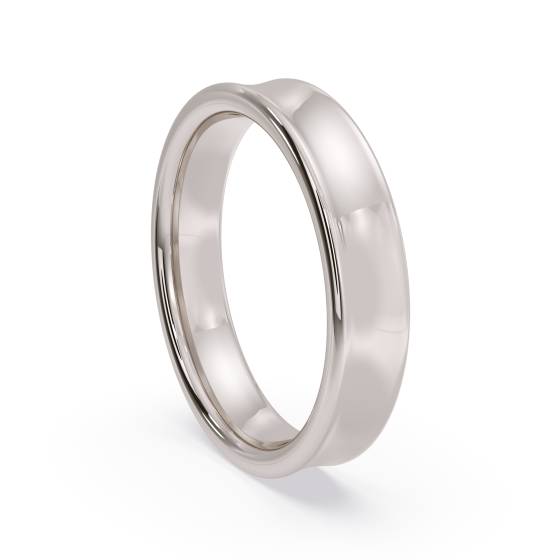 DHBRF4M Slight Court with Flat Edge Wedding Ring - 4mm width, Medium depth