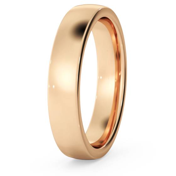 DHBRF4M Slight Court with Flat Edge Wedding Ring - 4mm width, Medium depth