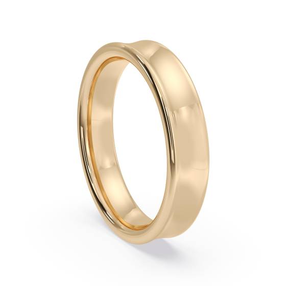 DHBRF4M Slight Court with Flat Edge Wedding Ring - 4mm width, Medium depth