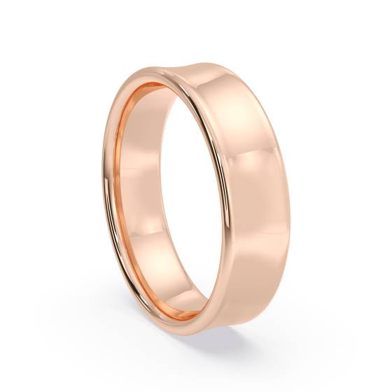 DHBRF5 Slight Court with Flat Edge Wedding Ring - Light weight, 5mm width