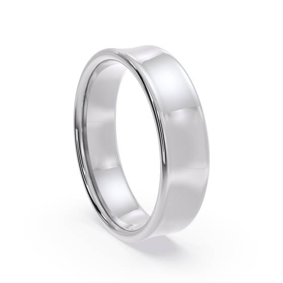 DHBRF5 Slight Court with Flat Edge Wedding Ring - Light weight, 5mm width