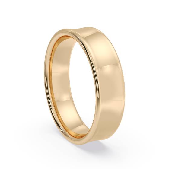 DHBRF5 Slight Court with Flat Edge Wedding Ring - Light weight, 5mm width