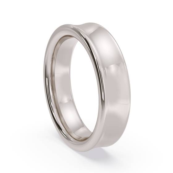 DHBRF5H Slight Court with Flat Edge Wedding Ring - 5mm width, 2.3mm depth