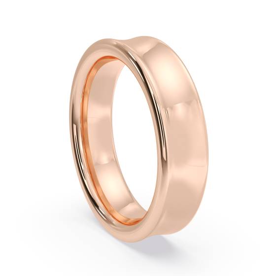 DHBRF5H Slight Court with Flat Edge Wedding Ring - 5mm width, 2.3mm depth