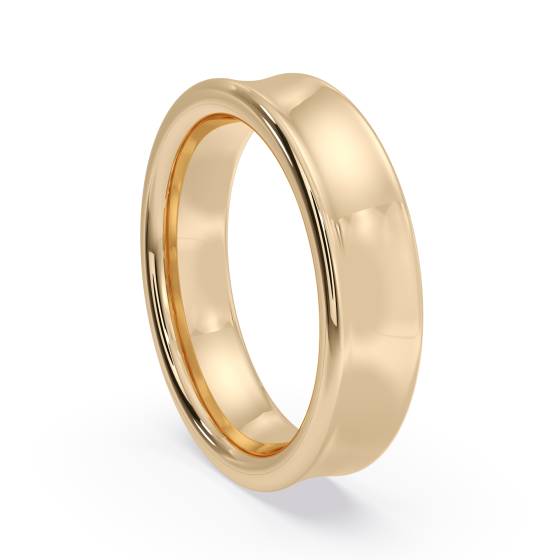 DHBRF5H Slight Court with Flat Edge Wedding Ring - 5mm width, 2.3mm depth
