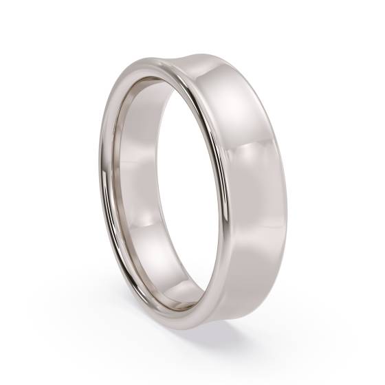 DHBRF5M Slight Court with Flat Edge Wedding Ring - 5mm width, 1.7mm depth