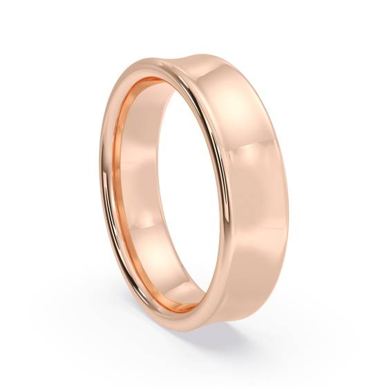 DHBRF5M Slight Court with Flat Edge Wedding Ring - 5mm width, 1.7mm depth