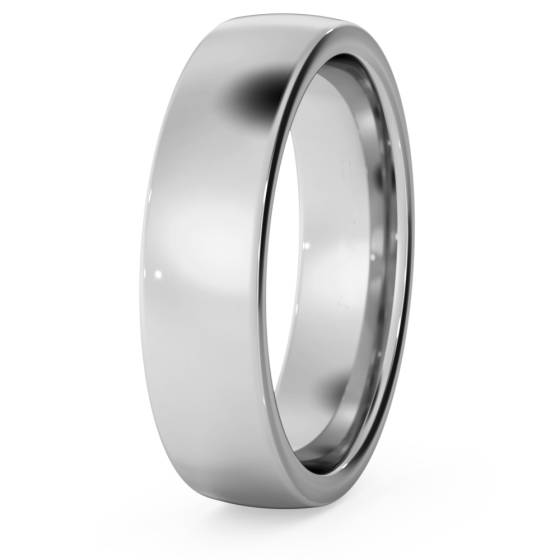 DHBRF5M Slight Court with Flat Edge Wedding Ring - 5mm width, 1.7mm depth