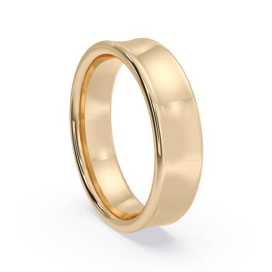 DHBRF5M Slight Court with Flat Edge Wedding Ring - 5mm width, 1.7mm depth