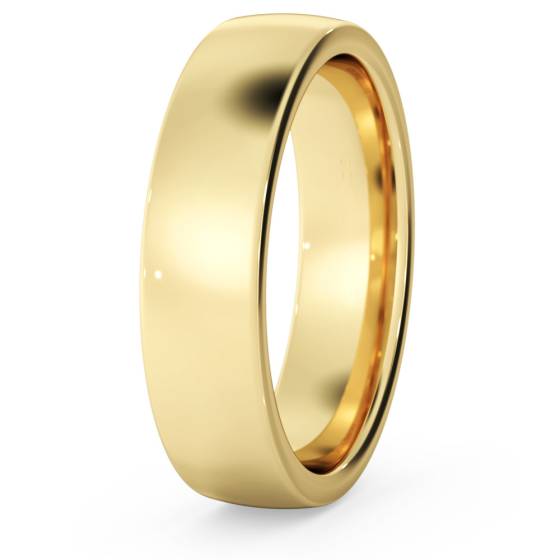 DHBRF5M Slight Court with Flat Edge Wedding Ring - 5mm width, 1.7mm depth