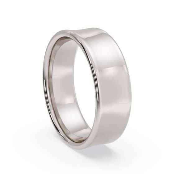 DHBRF6 Slight Court with Flat Edge Wedding Ring - Light weight, 6mm width