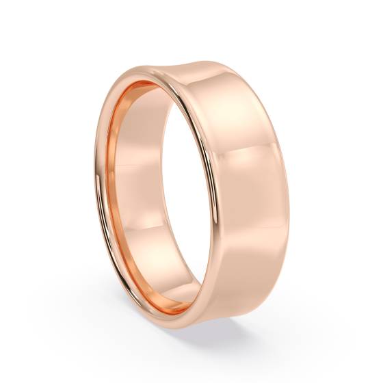 DHBRF6 Slight Court with Flat Edge Wedding Ring - Light weight, 6mm width