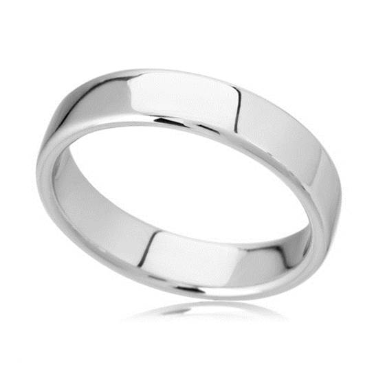 DHBRF6 Slight Court with Flat Edge Wedding Ring - Light weight, 6mm width