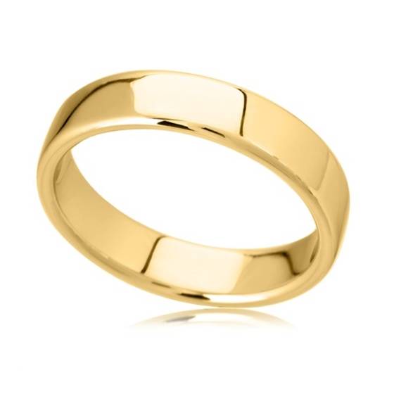 DHBRF6 Slight Court with Flat Edge Wedding Ring - Light weight, 6mm width