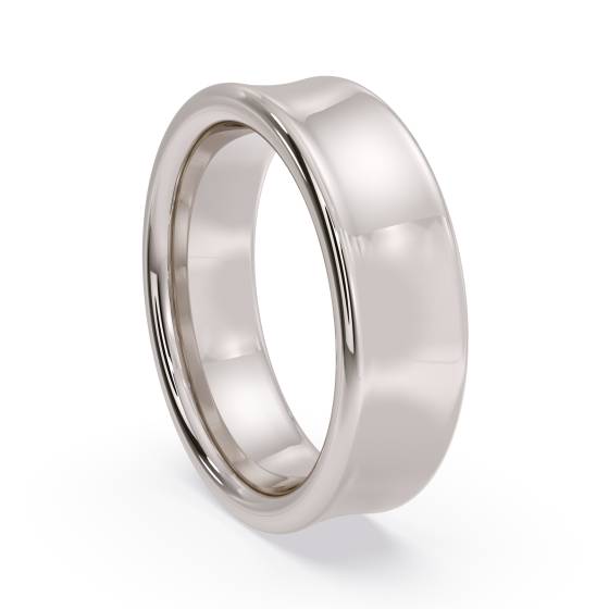 DHBRF6H Slight Court with Flat Edge Wedding Ring - 6mm width, 2.3mm depth
