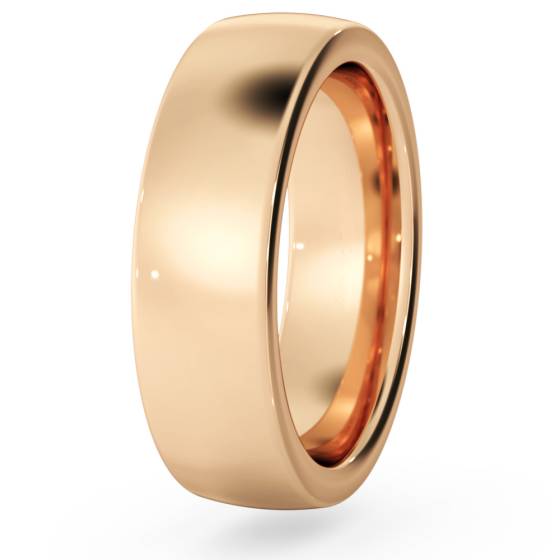 DHBRF6H Slight Court with Flat Edge Wedding Ring - 6mm width, 2.3mm depth