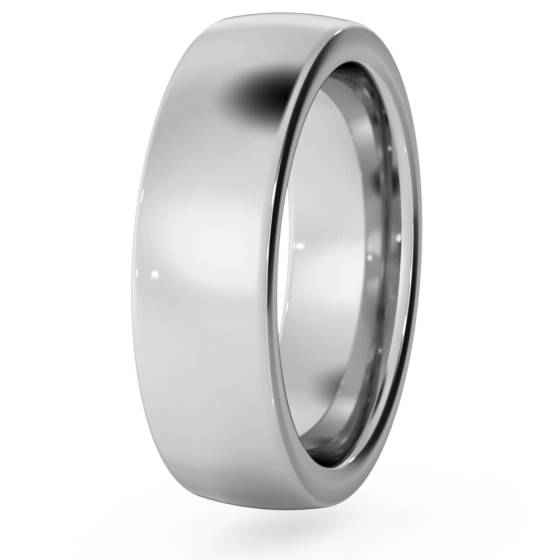 DHBRF6H Slight Court with Flat Edge Wedding Ring - 6mm width, 2.3mm depth