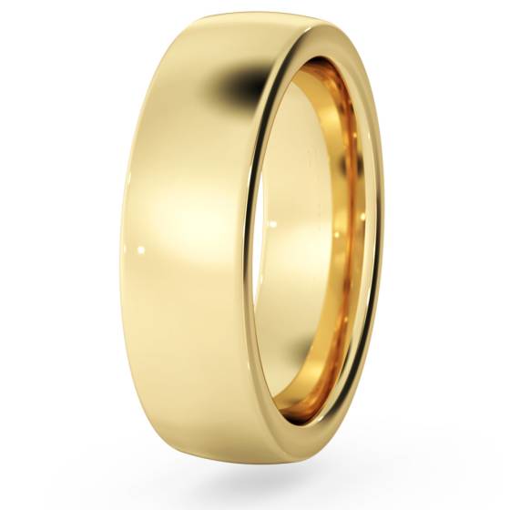 DHBRF6H Slight Court with Flat Edge Wedding Ring - 6mm width, 2.3mm depth