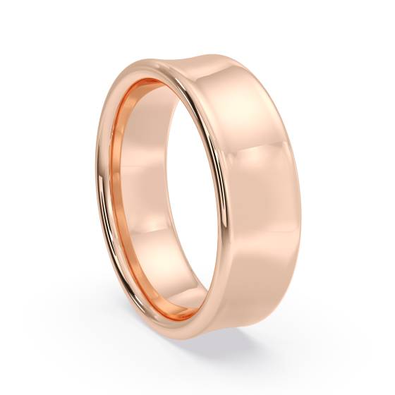 DHBRF6M Slight Court with Flat Edge Wedding Ring - 6mm width, Medium depth