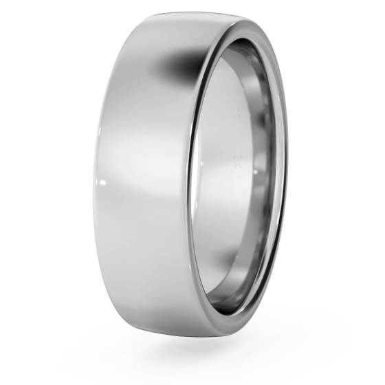 DHBRF6M Slight Court with Flat Edge Wedding Ring - 6mm width, Medium depth