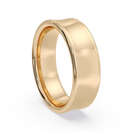 DHBRF6M Slight Court with Flat Edge Wedding Ring - 6mm width, Medium depth