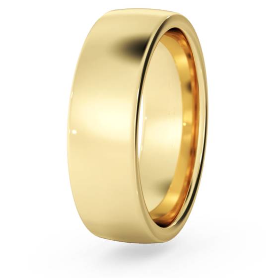 DHBRF6M Slight Court with Flat Edge Wedding Ring - 6mm width, Medium depth