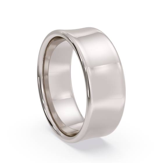 DHBRF7 Slight Court with Flat Edge Wedding Ring - Light weight, 7mm width