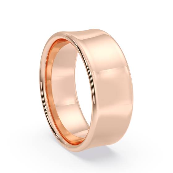 DHBRF7 Slight Court with Flat Edge Wedding Ring - Light weight, 7mm width