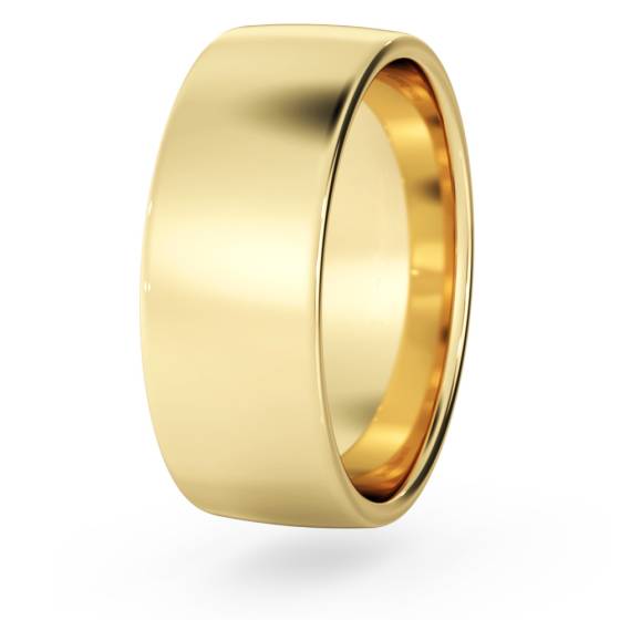 DHBRF7 Slight Court with Flat Edge Wedding Ring - Light weight, 7mm width