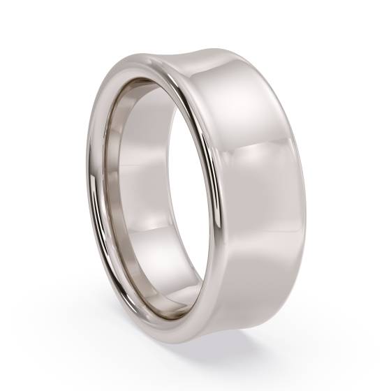DHBRF7H Slight Court with Flat Edge Wedding Ring - 7mm width, 2.3mm depth