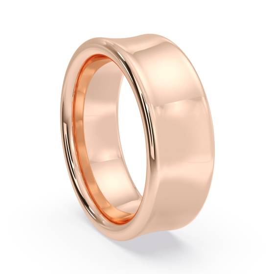 DHBRF7H Slight Court with Flat Edge Wedding Ring - 7mm width, 2.3mm depth