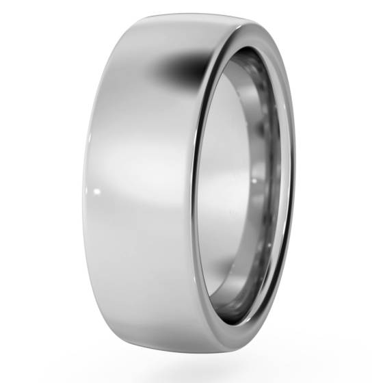 DHBRF7H Slight Court with Flat Edge Wedding Ring - 7mm width, 2.3mm depth