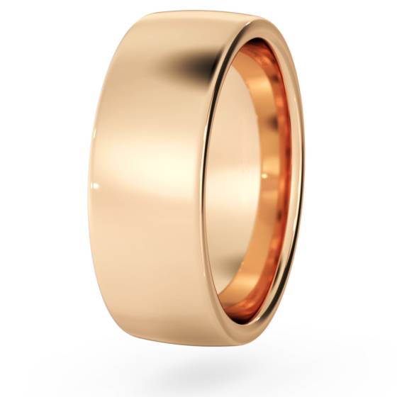 DHBRF7M Slight Court with Flat Edge Wedding Ring - 7mm width, Medium depth
