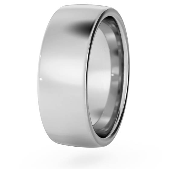 DHBRF7M Slight Court with Flat Edge Wedding Ring - 7mm width, Medium depth